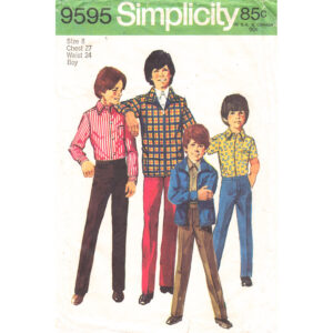 Boys 70s Jacket, Shirt, Pants Pattern Simplicity 9595 Size 8