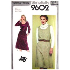 80s Pullover Dress or Jumper Pattern Simplicity 9602 Size 16
