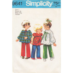 Girls Puff Sleeve Top and Pants Pattern Simplicity 9641 Size 1
