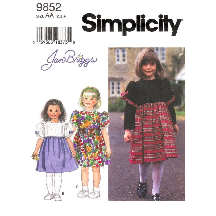 Simplicity 9852 girls dress pattern