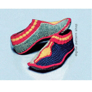 70s Cozy Slipper Socks Knitting Pattern, Bootie Slipper PDF