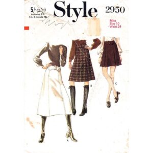 70s Shaped Yoke Skirt Pattern Style 2950 Three Lengths