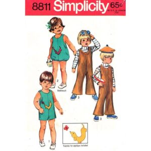 70s Jumpsuit Overalls, Bubblesuit Romper Pattern Simplicity 8811