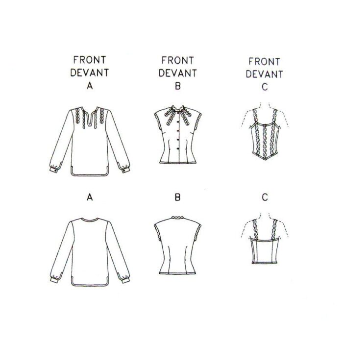 V7430 tops sewing pattern