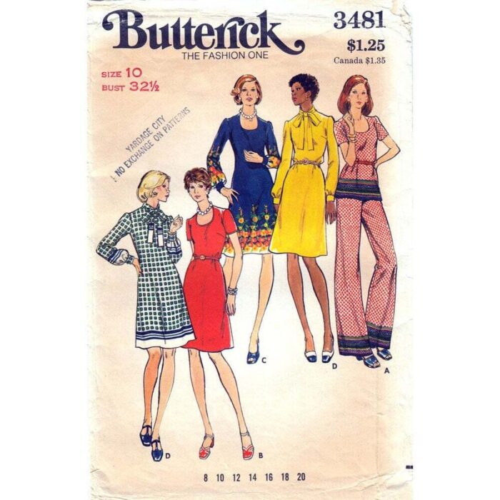 Vintage Pattern Butterick 3481