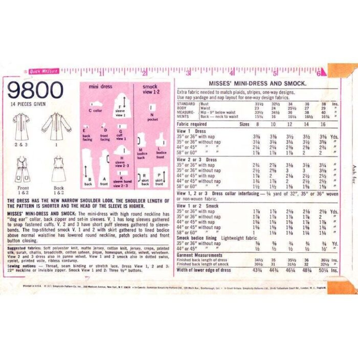 Vintage Pattern S9800