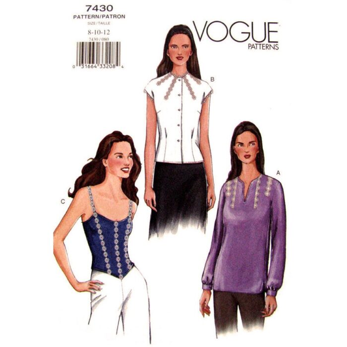 Vogue 7430 womens tops pattern