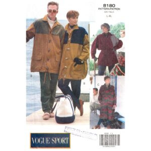Vogue 8180 Jacket & Coat Pattern Detachable Hood Unisex