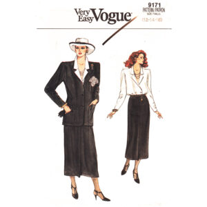 80s Suit Jacket, Slim Skirt, Blouse Pattern Vogue 9171