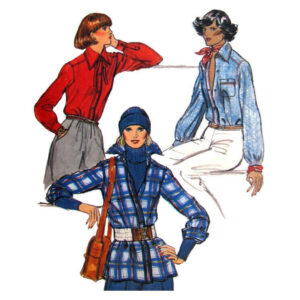 80s Casual Loose Shirt Sewing Pattern Vogue 9665 Buttons