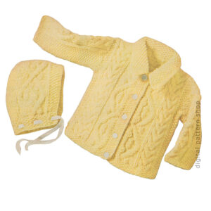 60s Baby Knitting Pattern Aran Sweater Set for Boys or Girls