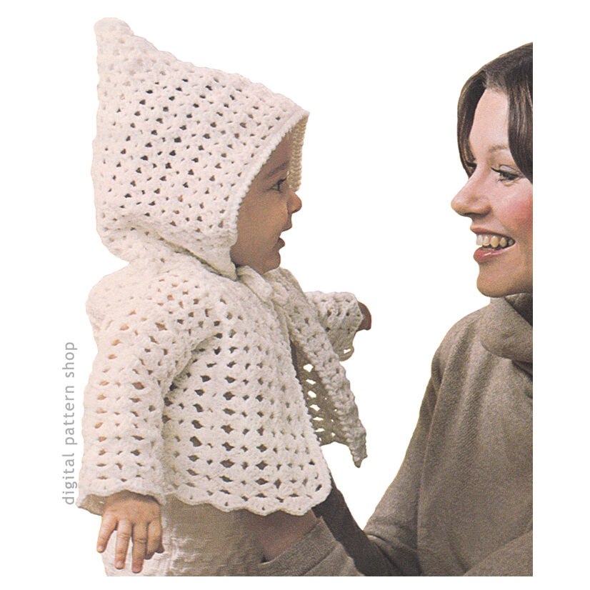 baby hoodie crochet pattern C170