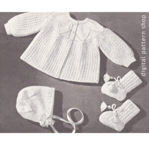 baby leaf & lace set knitting pattern K21