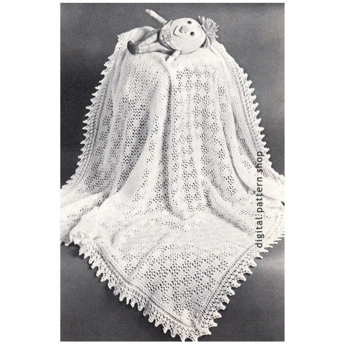 Baby shawl blanket knitting pattern K51