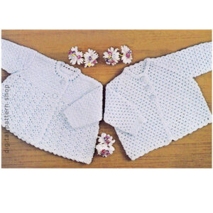 70s Baby Crochet Patterns Square Yoke Sweater, Raglan Jacket