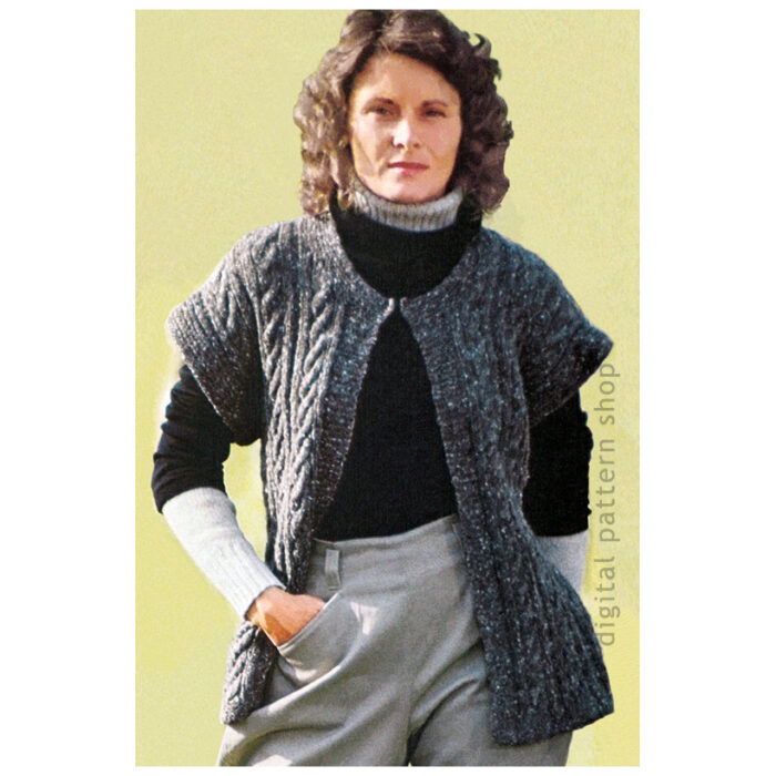 cap sleeve vest knitting pattern K92