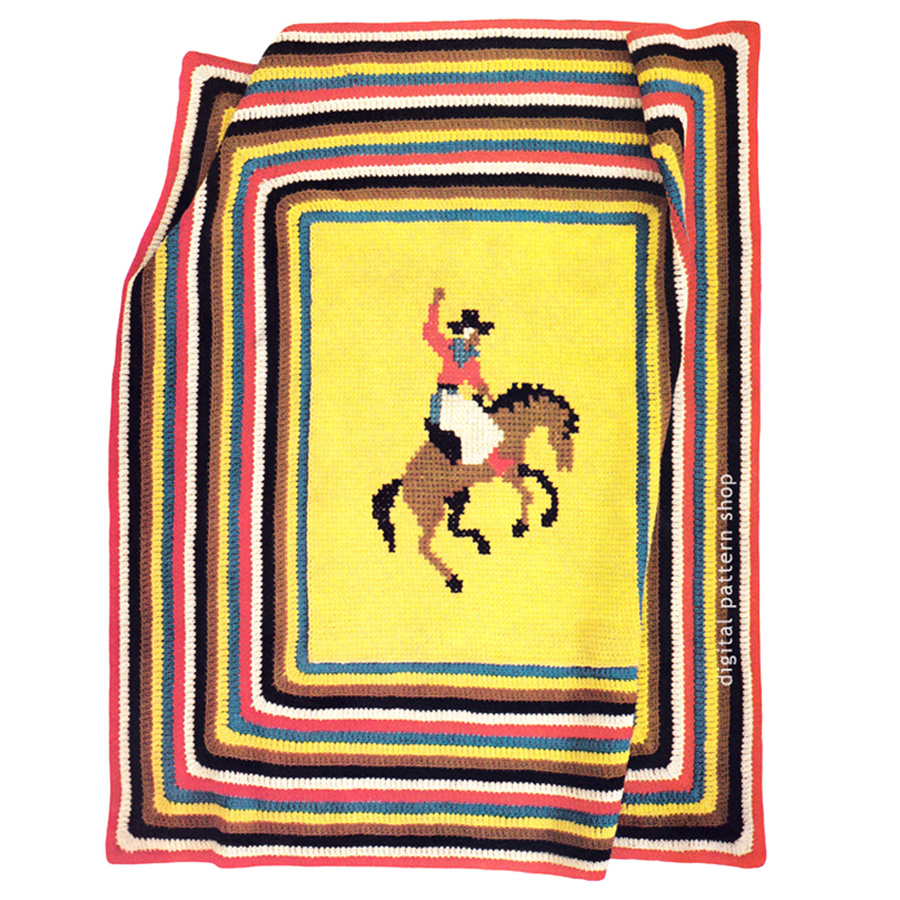 cowboy afghan crochet pattern C126