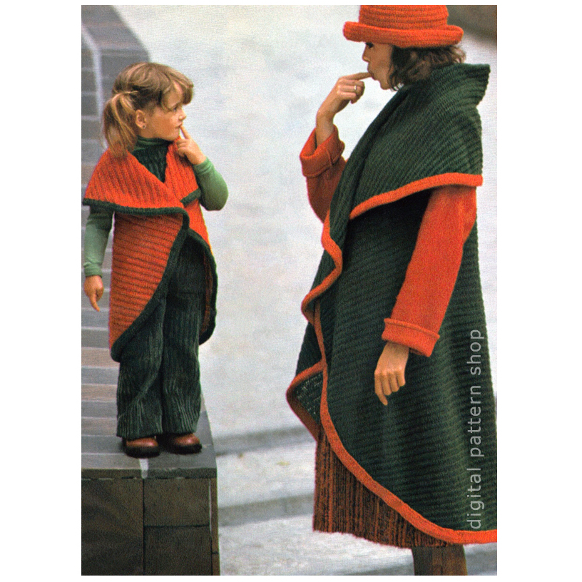 Crochet cape and hat pattern C133