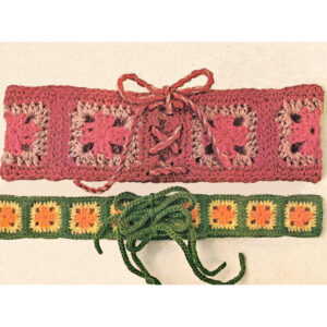 70s Granny Square Belt Crochet Pattern, Laced Cinch Belt, Hip Belt