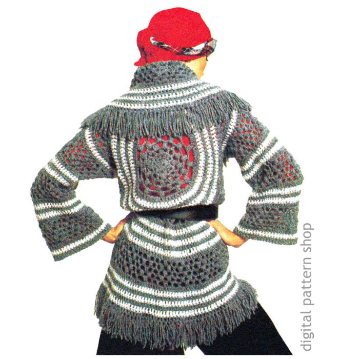 crochet pattern circle wrap sweater C208