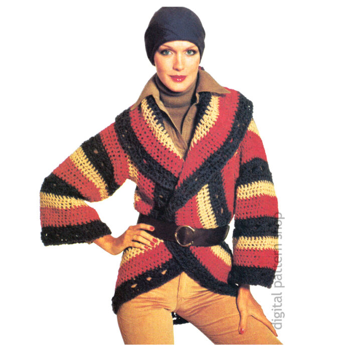 Crochet pattern circle wrap sweater C209