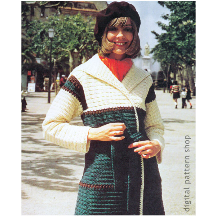 crochet pattern long sweater C190