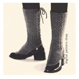 Lacy Spats Crochet Pattern, Back Laced Adjustable Boot Covers