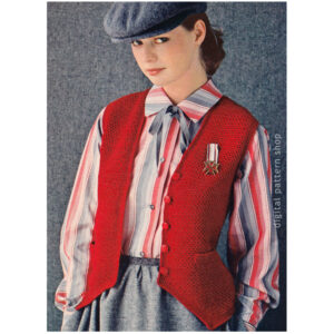 Vintage 70s Shaped Hem Vest Crochet Pattern Waistcoat PDF