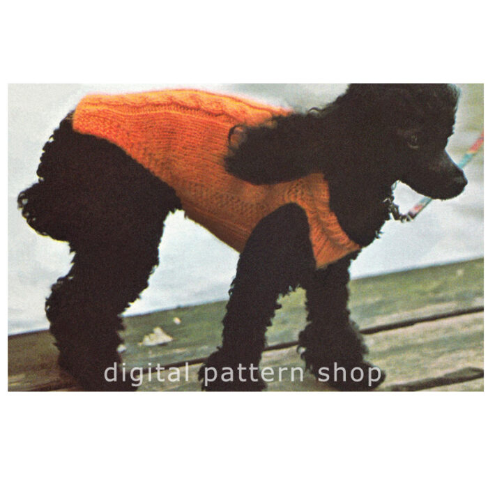 dogs cabled sweater knitting pattern K77