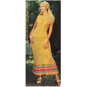 70s Fiesta Top & Skirt Pattern Crochet Pattern, Color Border