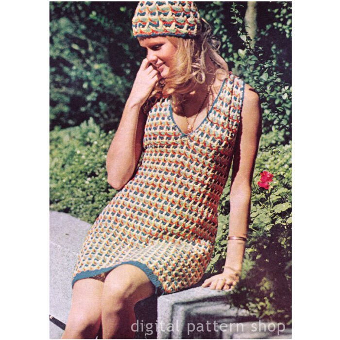 four color dress crochet pattern C174