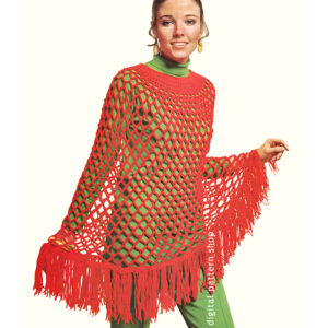 60s Mesh Poncho Crochet Pattern, Beach Cover-Up PDF