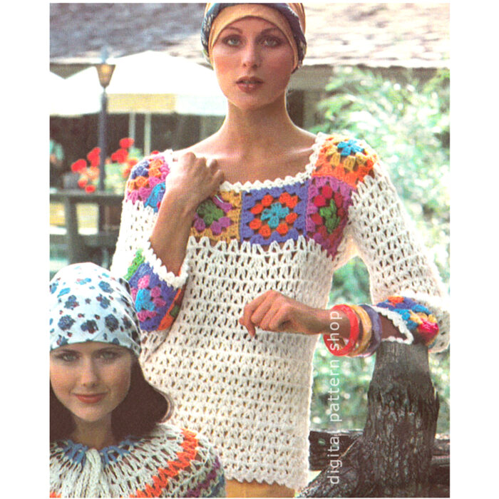 granny trimmed top crochet pattern
