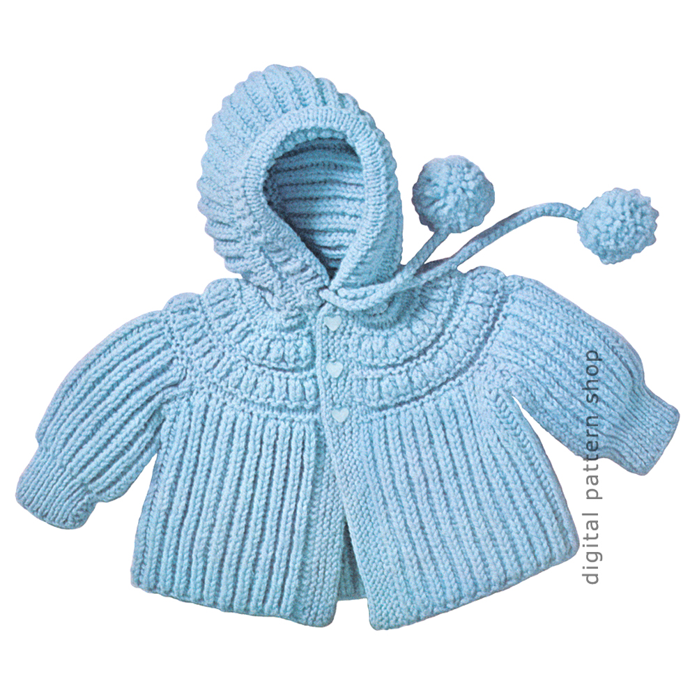 hooded jacket baby knitting pattern