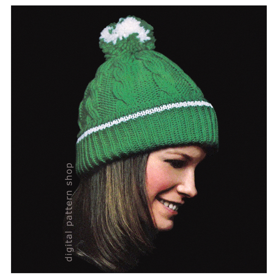 knit green hat pattern K69