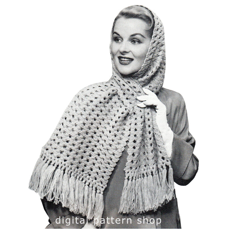 knit lacy scarf pattern K61