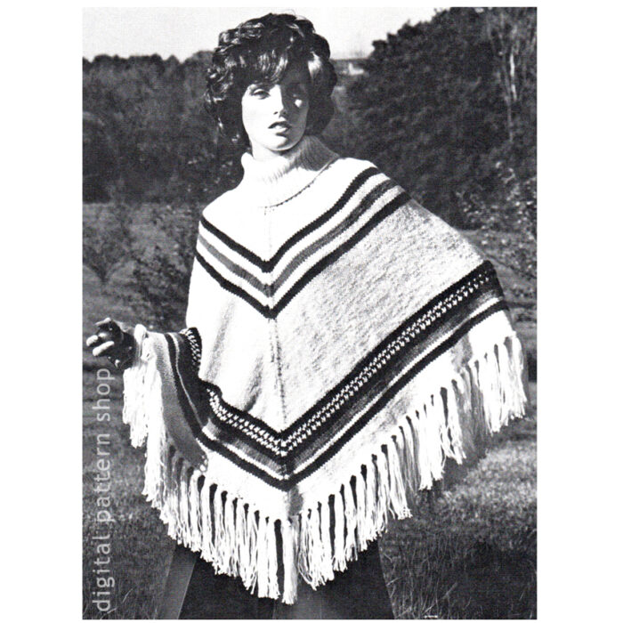 knit poncho pattern K108