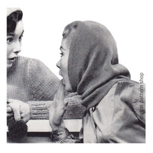1940s Cowl Hood Knitting Pattern for Women, Hood Scarf