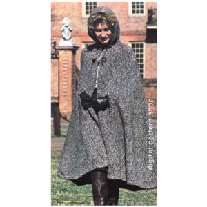 knitting pattern hooded cape