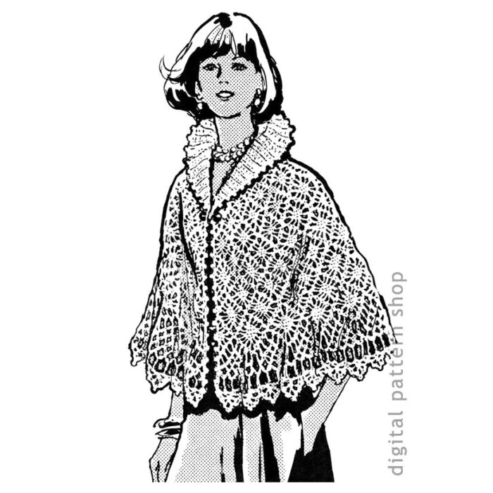 lace cape crochet pattern C160