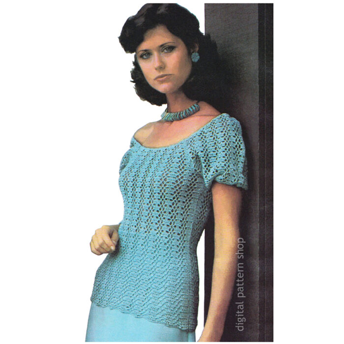 lacy blouse crochet pattern C163