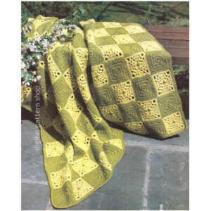 70s Granny Square Afghan Crochet Pattern Cluster Blanket
