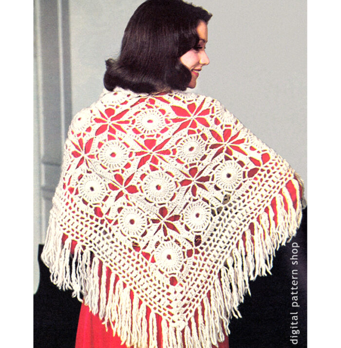 motif shawl crochet pattern C90