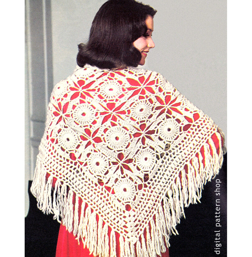 motif shawl crochet pattern C90