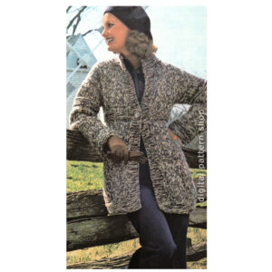 70s Empire Jacket Knitting Pattern, One Button Sweater