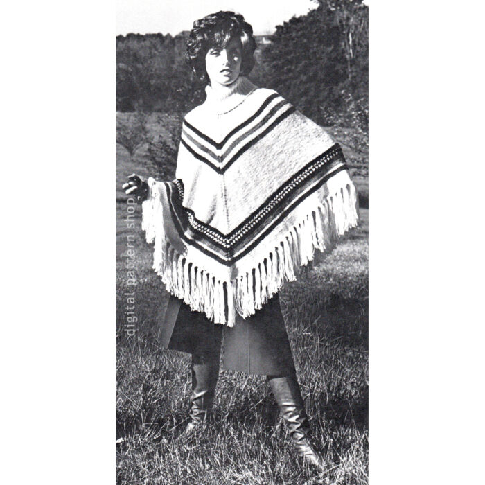 poncho knitting pattern K108