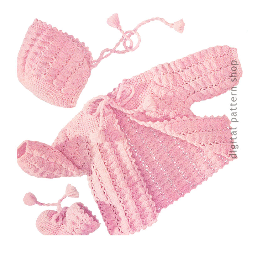 Shell baby set crochet pattern C164