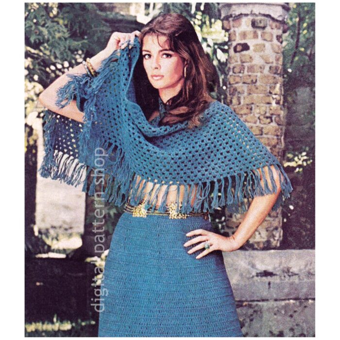 shawl and skirt crochet pattern C255