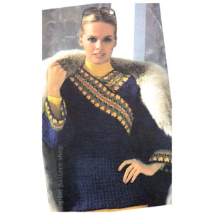 Surplice Sweater Crochet Pattern for Women, Faux Wrap Tunic Top