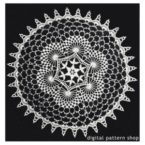 1960s Vintage Doily Crochet Pattern, Lacy Swirls Doily PDF